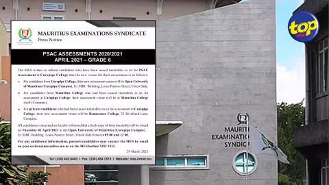Examens du PSAC : le centre d’examens change pour quelques candidats