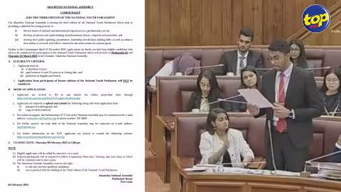 National Youth Parliament : Les inscriptions déjà ouvertes pour la troisième édition