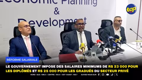 Le gouvernement impose des salaires minimums de Rs 23 000 pour les diplômés et Rs 25 000 pour les gradués du secteur privé