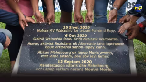 Commémoration de la solidarité citoyenne après le drame écologique causé par le  MV Wakashio : ReA installe une nouvelle plaque au Mahébourg Waterfront 