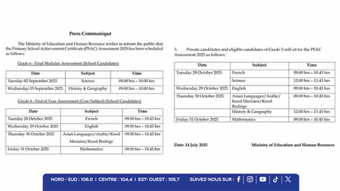 PSAC 2025 : le calendrier détaillé des examens dévoilé