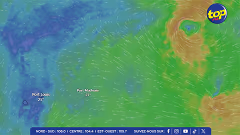 Météo : Première trajectoire prévisionnelle de la Perturbation Tropicale N°7, dans la région