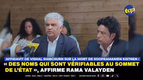 Affidavit de Vishal Shibchurn sur la mort de Soopramanien Kistnen : « Des noms qui sont vérifiables au sommet de l’État », affirme Rama Valayden