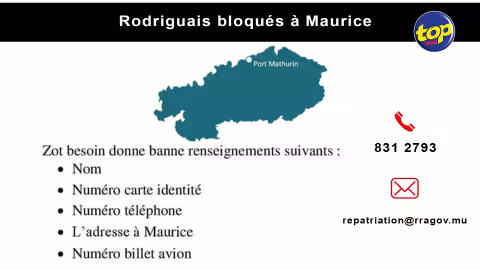 Rodriguais bloqués à Maurice : Le Bureau du Chef commissaire effectue un relevé