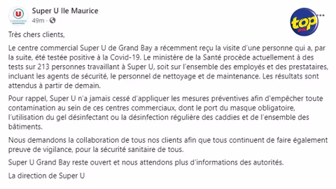 À Grand Baie : Pour avoir accueilli une personne testée positive à la Covid-19, Sebs Kitchen obligé de fermer temporairement ses portes et l’ensemble du personnel de Super U testé