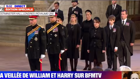 Émouvante veillée des petits-enfants d’Elizabeth II autour de son cercueil hier