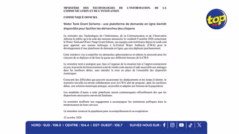 Water Tank Grant Scheme : les demandes bientôt accessibles en ligne 