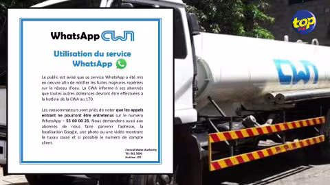 Central Water Authority : Un service whatsapp mis à la disposition du public