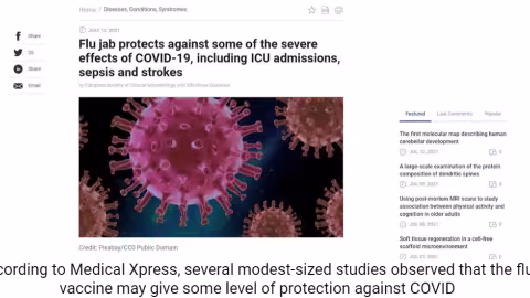 Le vaccin contre la grippe peut protéger contre un COVID sévère