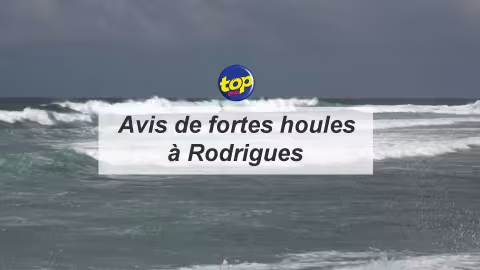 Un avis de fortes houles est entré en vigueur depuis 4 heures ce matin à Rodrigues, il est valable jusqu’à 16h00 heures demain.