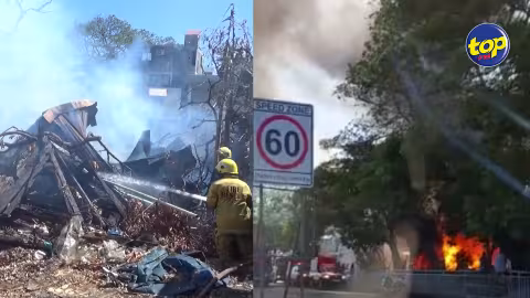 Vis-à-vis du collège Royal de Port Louis: Un violent incendie ravage un bâtiment ministère des Infrastructures publiques ce matin