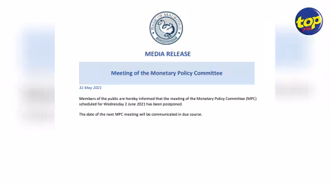 Initialement prévue pour ce mercredi : La réunion du Monetary Policy Committee de nouveau reporté