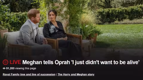 ‘J’ai voulu me suicider’ déclare Meghan Markle dans une interview hier