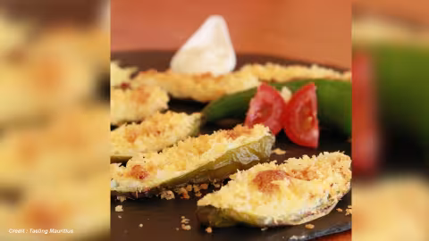 Recette : pima farci au fromage gratiné