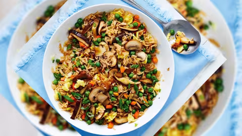 Recette : Riz frit aux champignons