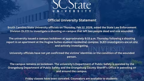 États-Unis : deux morts et un blessé dans une fusillade sur le campus de l’Université d’État de Caroline du Sud