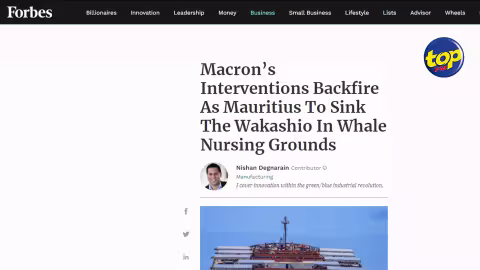 La proue du Wakashio sera sabordée dans la nursing zone pour les baleines : Un article de Forbes Magazine rappelle les effets néfastes sur notre eco-système